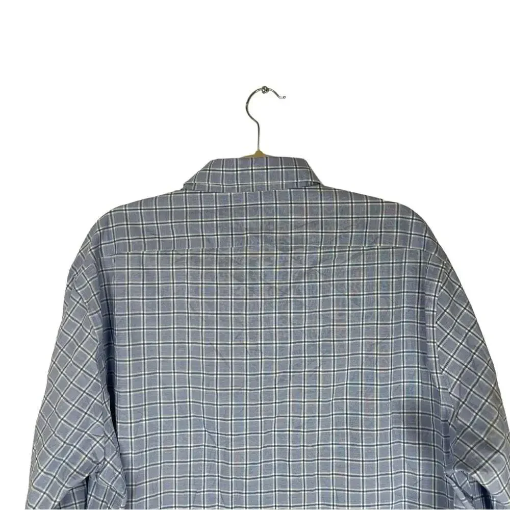 Twillory Untuck(able) Glow Men's Dress Shirt Tailored Fit Size XL Blue Plaid